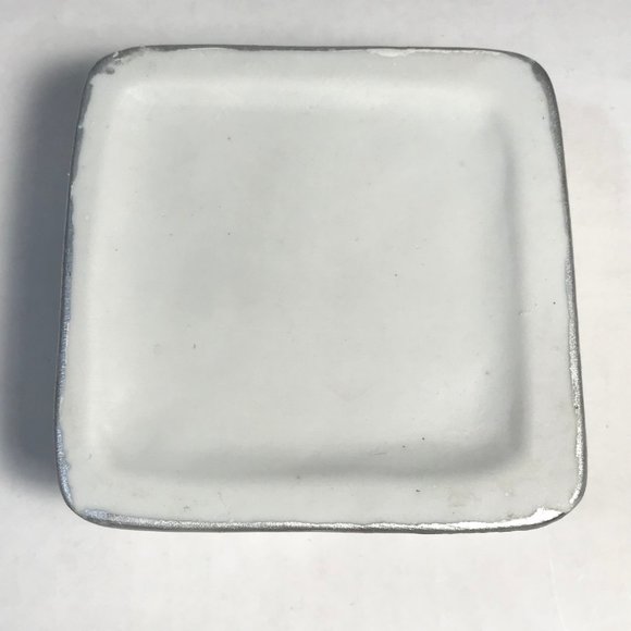 Vintage Ceramic Snowman Snowflake Christmas Trinket Box Jewelry Blue WhiteSilver - Picture 12 of 16